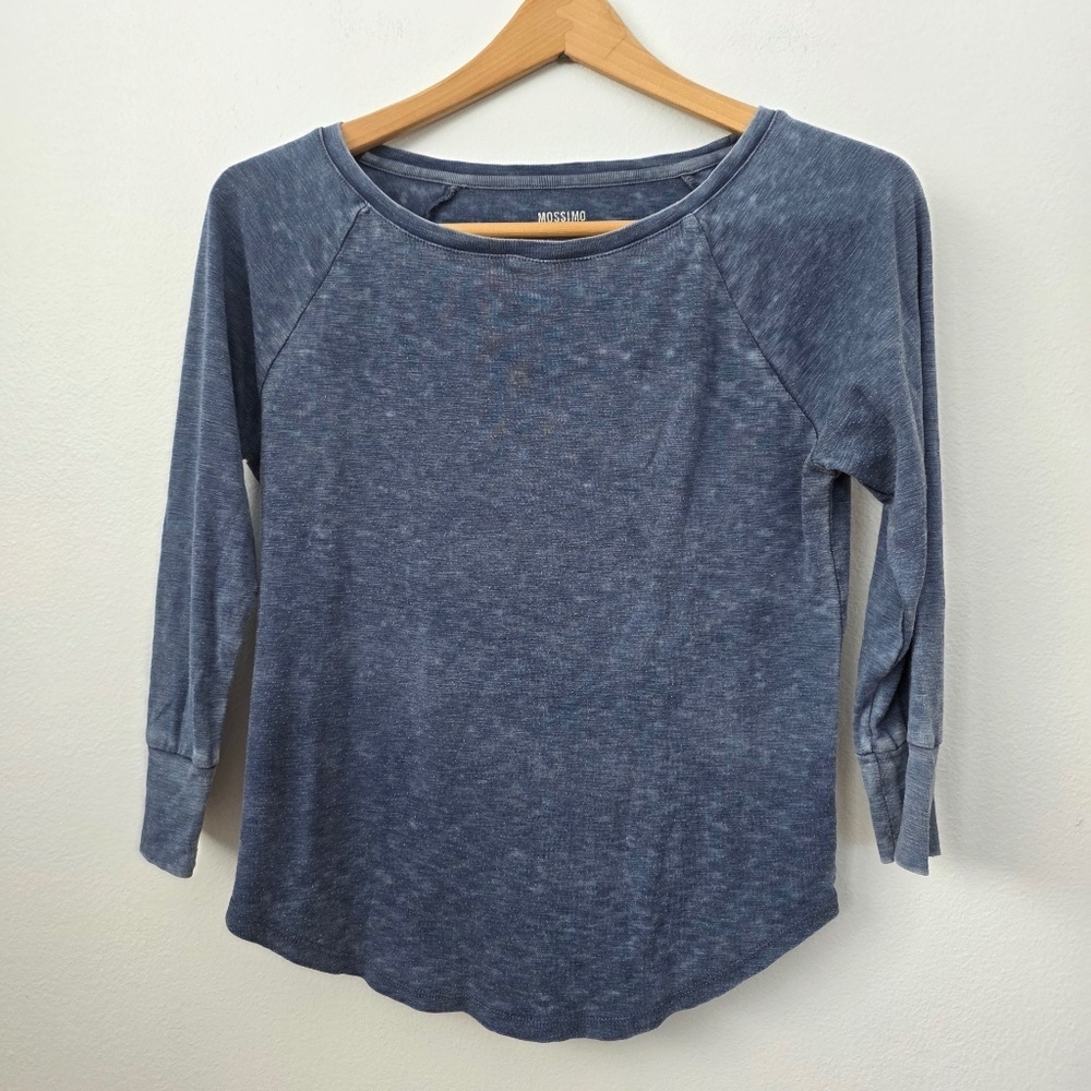 Mossimo Women's Blue/Gray 3/4 Sleeve Top